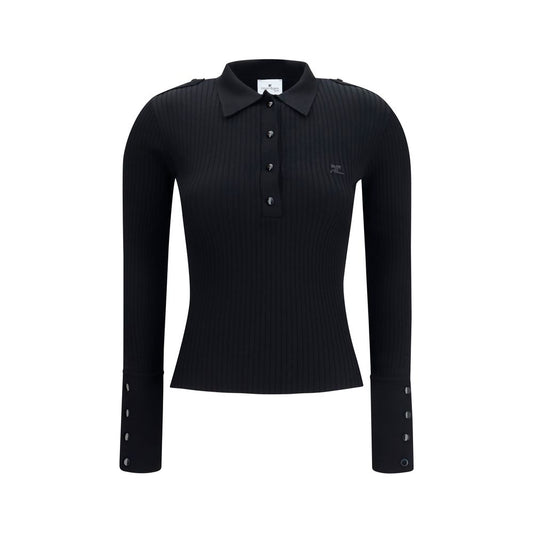 Black Viscose Polo Shirt