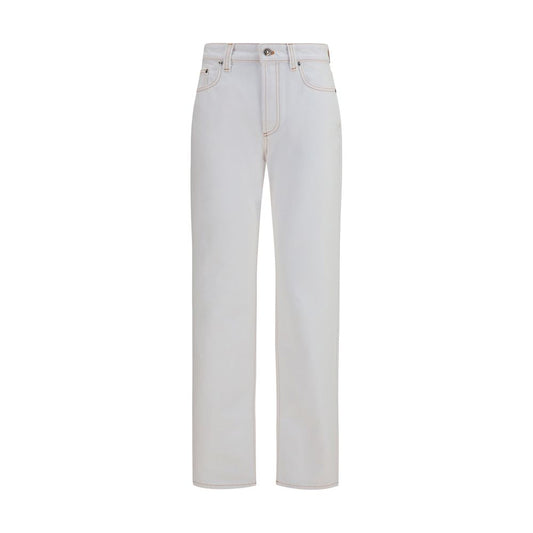 White Cotton High-Waisted Jean