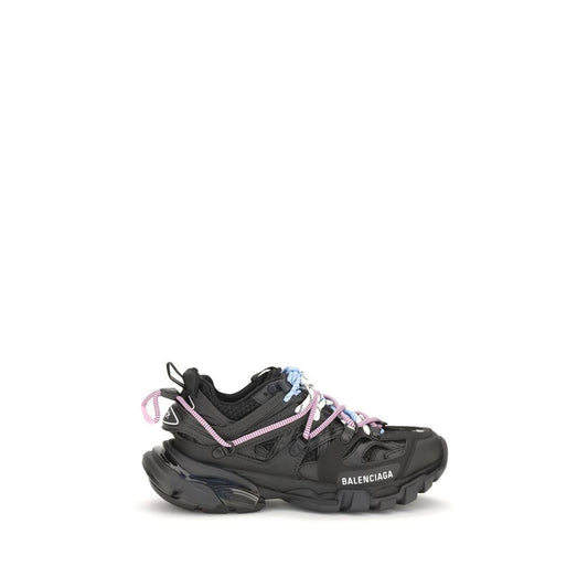 Black Polyester Athletic Sneakers