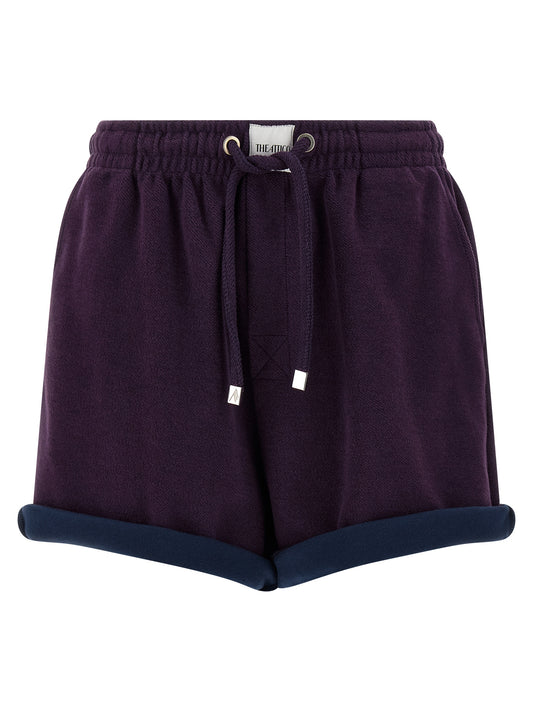 Purple Cotton Bermuda Shorts