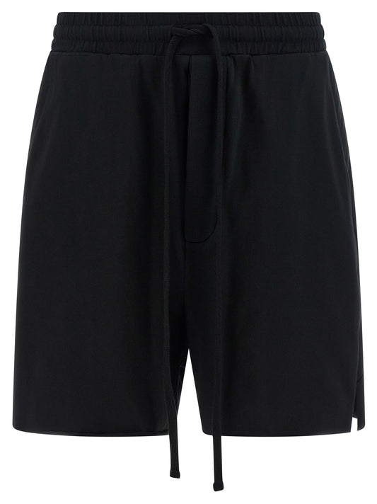 Black Cotton Bermuda Shorts
