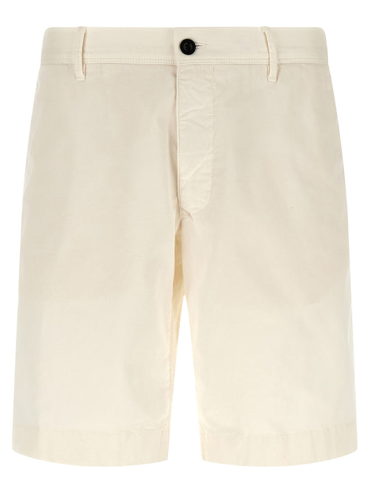 White Cotton Bermuda Shorts