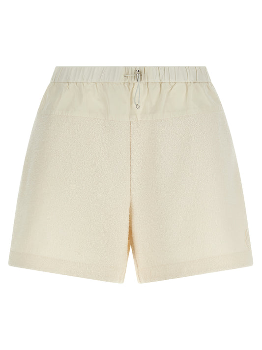 White Polyester Bermuda Shorts