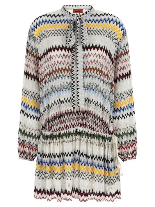 White Viscose Short Dress