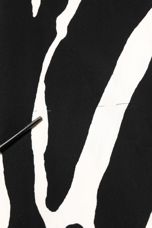 Black White Zebra Print Viscose Mini Dress