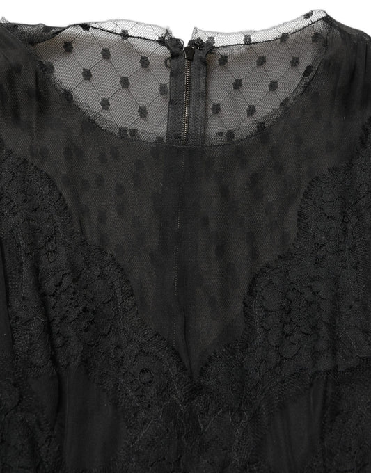 Black Lace Trim Sleeveless A-line Mini Dress