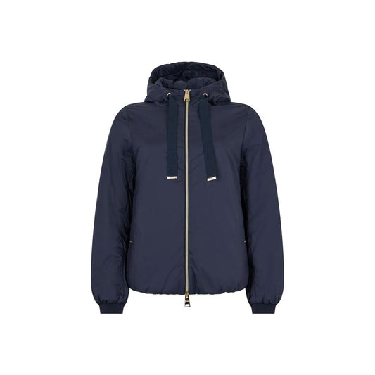 Blue Polyamide Full-Length Jacket