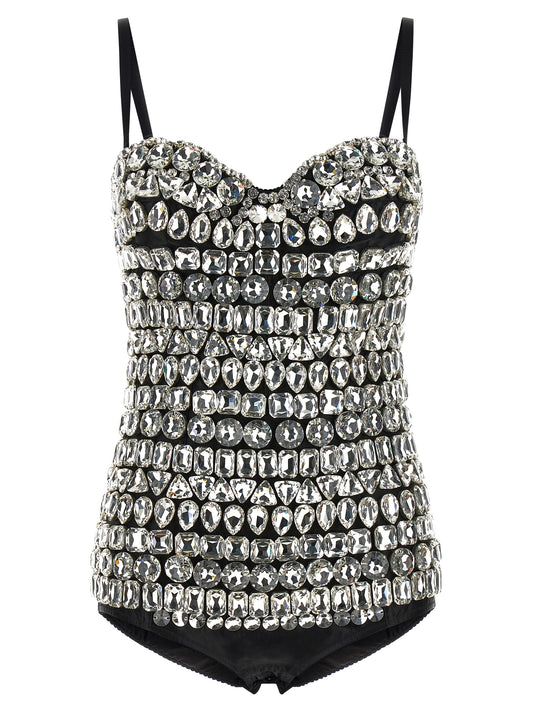 Silver Polyamide Bodysuit
