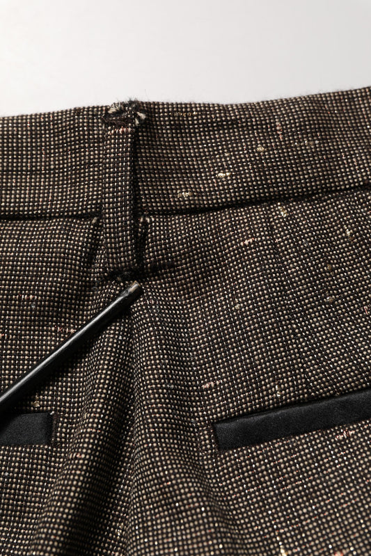 Dark Brown HighWaist Tapered Trouser Pants