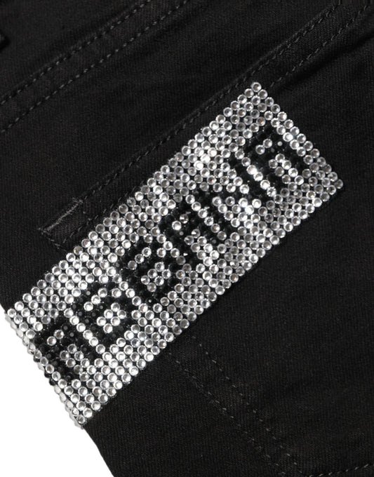 Black Grace Rhinestone HighWaist Denim Jeans