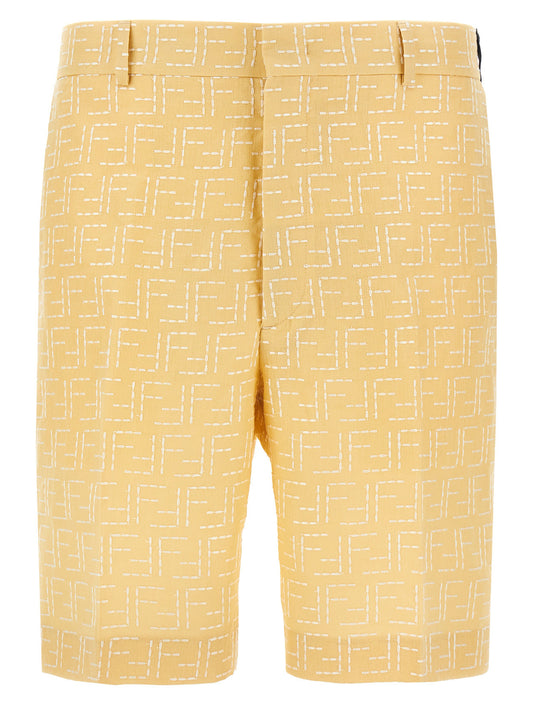 Multicolor Linen Bermuda Shorts