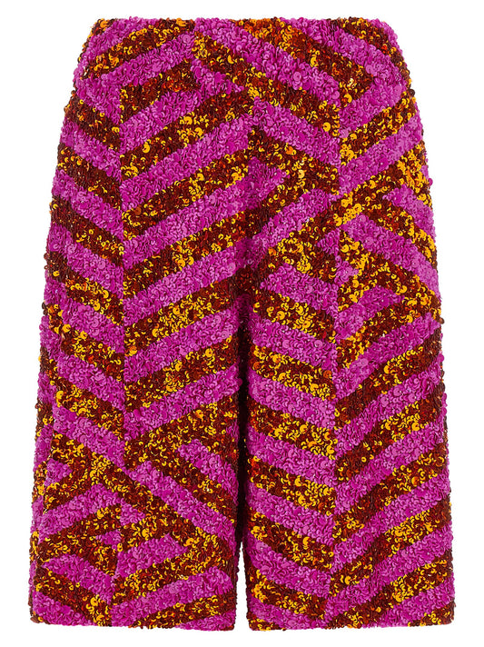 Multicolor Viscose Bermuda Shorts