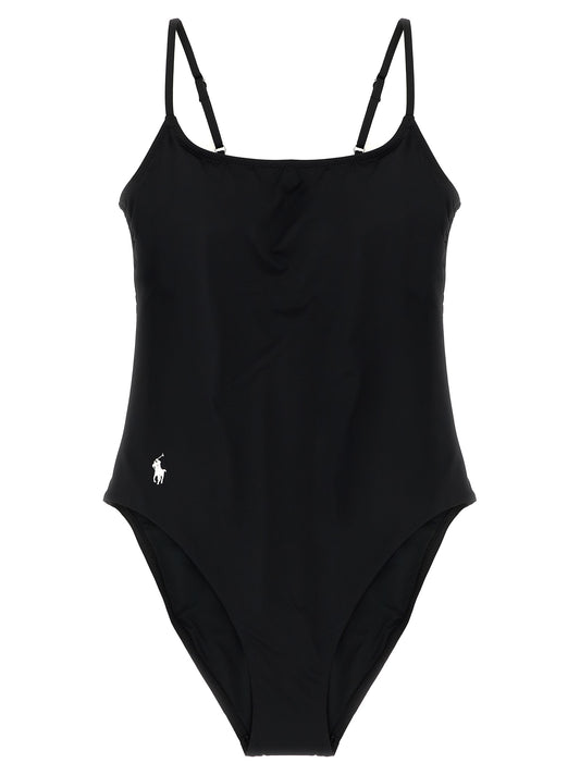 Black Nylon One-Piece Swimsuit