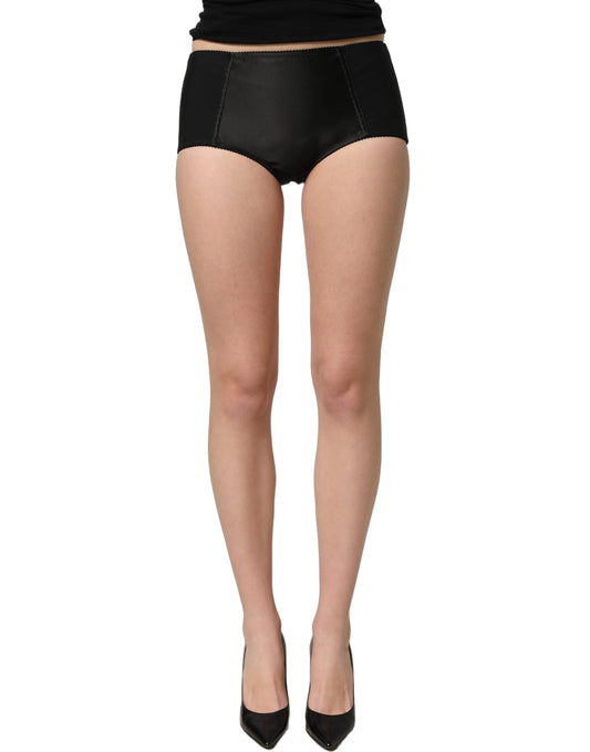 Black Low Waist Satin Culotte Hotpants Shorts