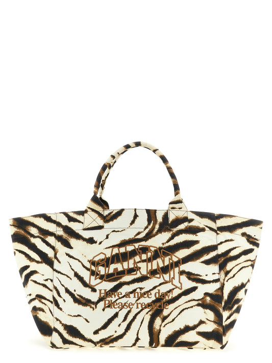 Beige Recycled Cotton Tote Bag