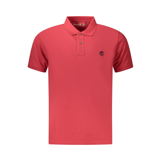 Red Cotton Men Polo Shirt