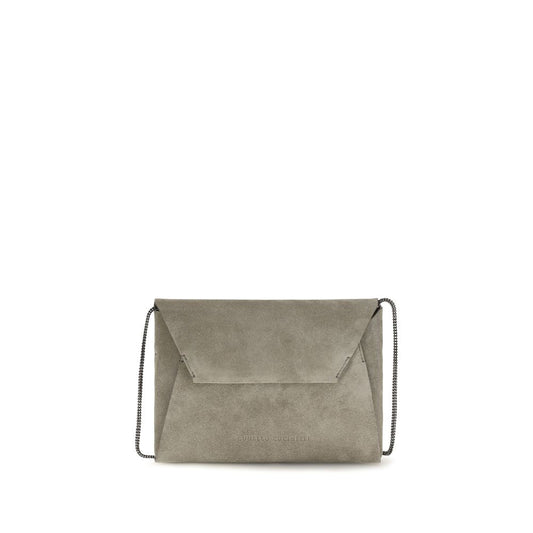 Gray Calf Leather Bos Taurus Clutch Bag