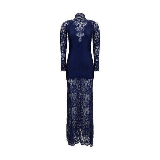 Blue Polyamide Long Dress