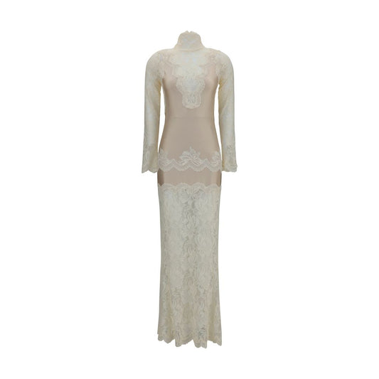 Beige Polyamide Long Dress