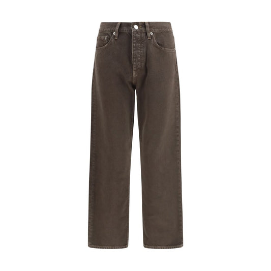 Brown Cotton Relaxed Fit Jeans