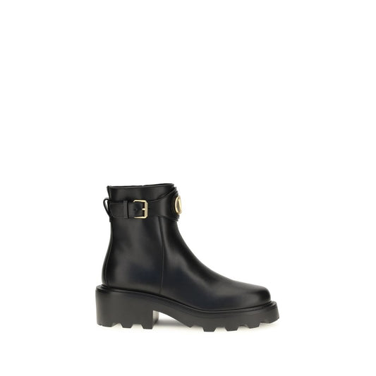 Black Calf Leather Bos Taurus Ankle Boots