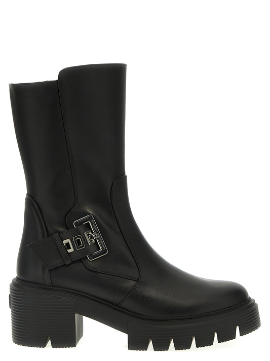 Black Calfskin Ankle Boots