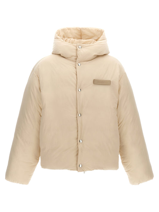 White Polyamide Full-Length Jacket