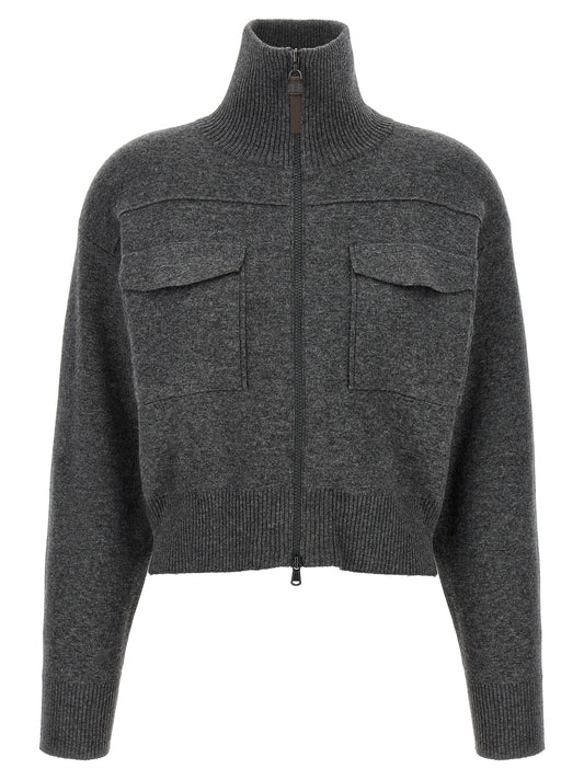 Gray Cashmere Cardigan
