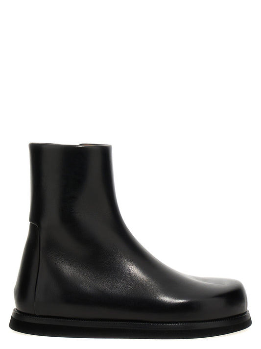 Black Calfskin Ankle Boots