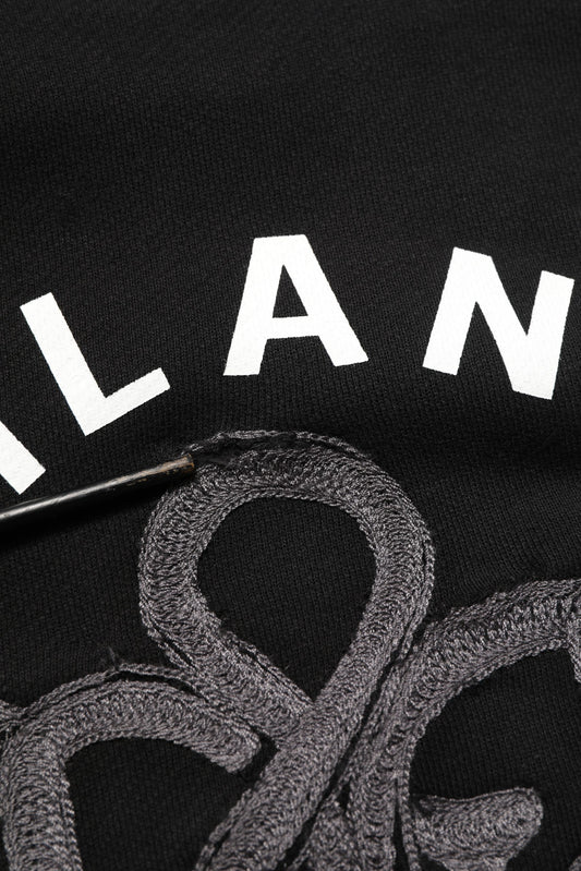 Black Cotton Milano1984 Print Hoodie Sweater