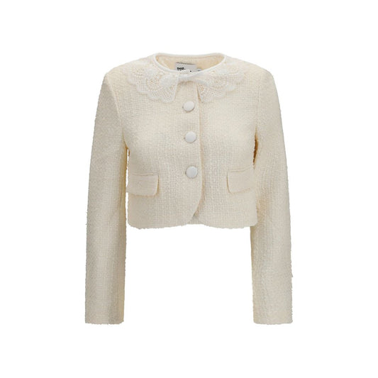 Beige Polyester Full-Length Jacket