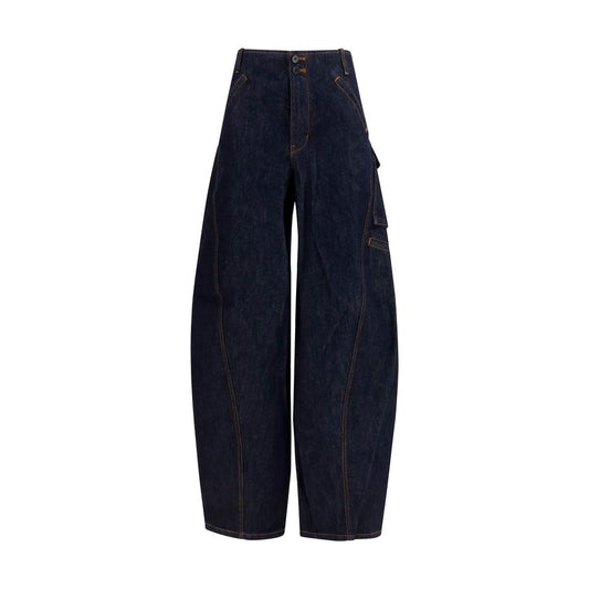 Blue Cotton Cargo Pants