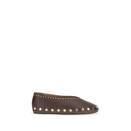 Brown Cotton Ballet Flats