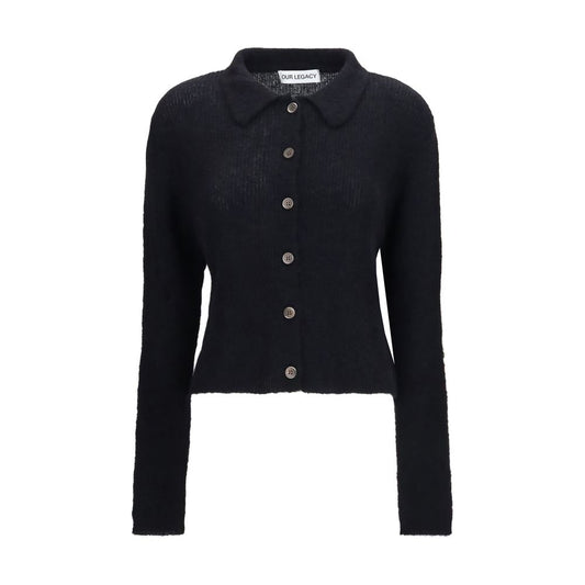 Black Alpaca Vicugna Pacos Cardigan