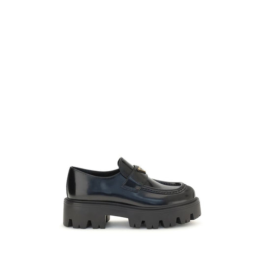 Black Calf Leather Bos Taurus Slip-On Loafers