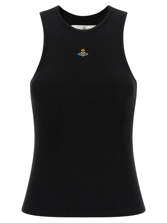 Black Cotton Sleeveles T-Shirt