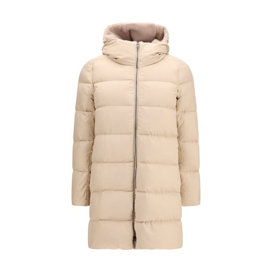 Beige Polyester Full-Length Jacket