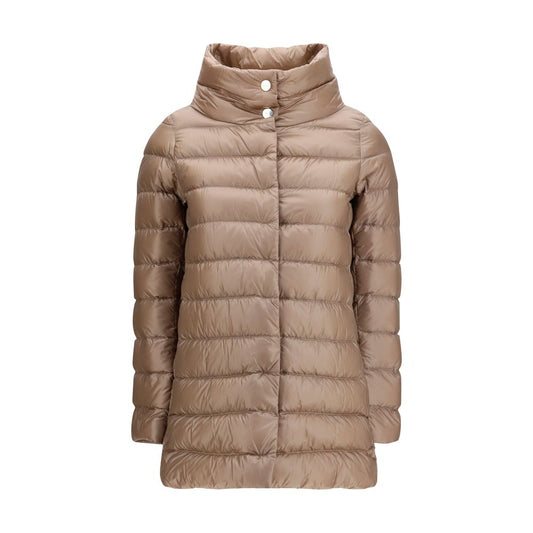 Beige Polyester Full-Length Jacket