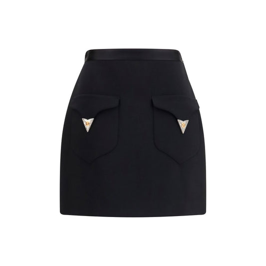 Black Wool Oves Aries Mini Skirt