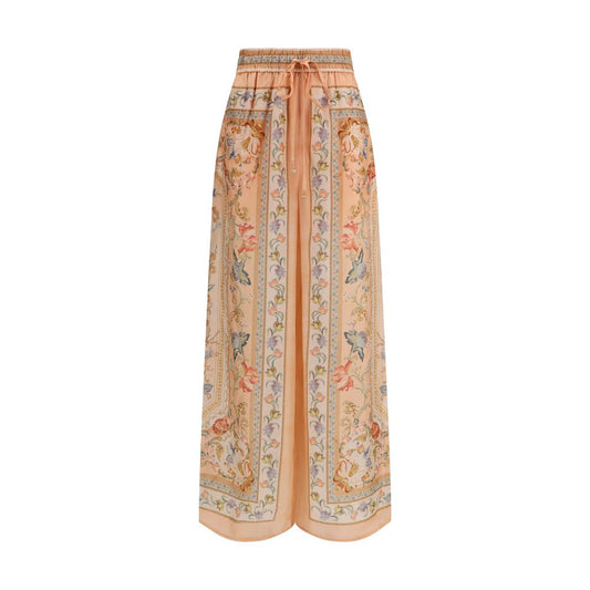 Multicolor Silk Casual Pants
