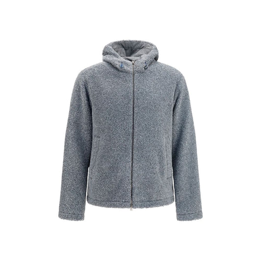 Gray Polyester Full-Length Jacket