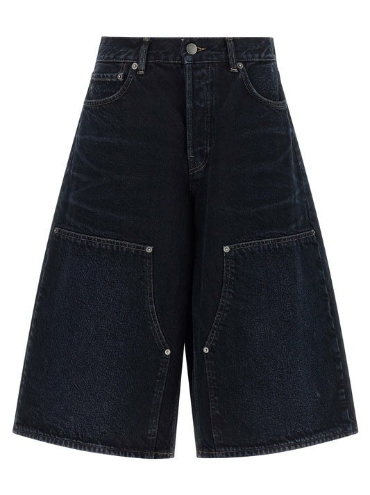 Blue Cotton Bermuda Shorts