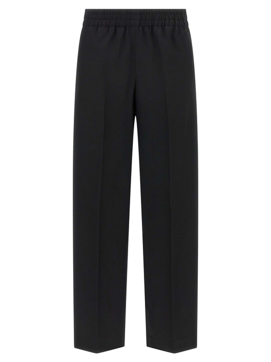 Black Virgin Wool Casual Pants