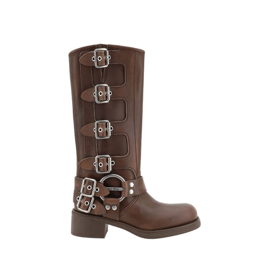 Brown Calf Leather Bos Taurus Lace-Up Boots