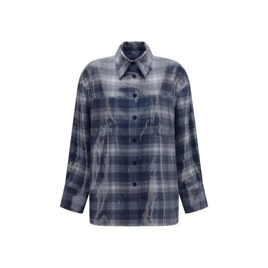 Blue Polyester Pattern Shirt