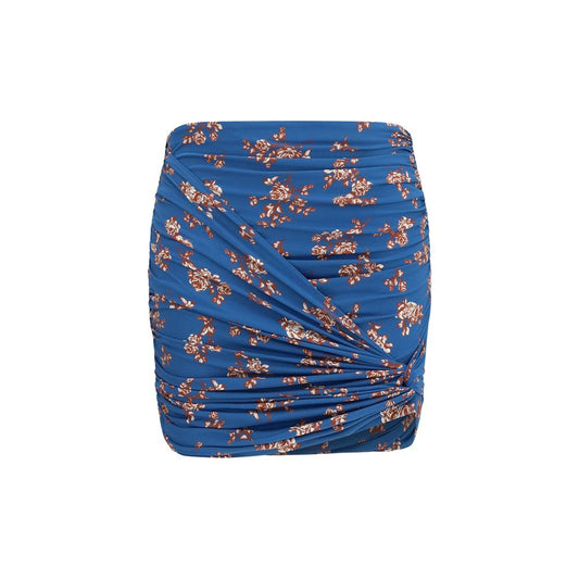 Blue Polyamide Mini Skirt