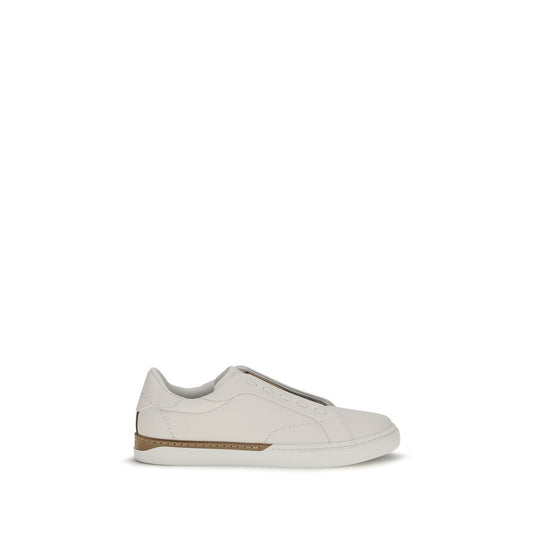 White Calf Leather Bos Taurus Low Top Sneakers