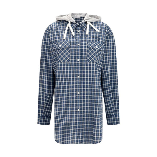Blue Cotton Pattern Shirt