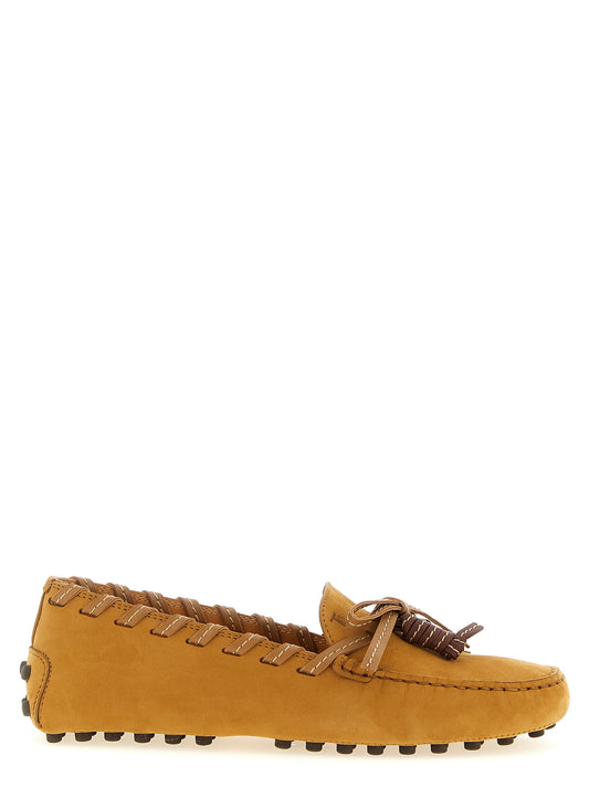 Beige Calfskin Slip-On Loafers