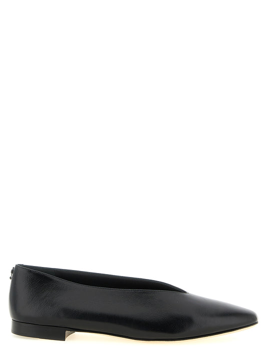 Black Leather Ballet Flats